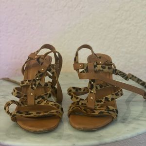Inga Leopard Strappy Alice Heels
